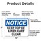 Signmission Keep Top Of Linen Cart Clear, 10 in W x Rectangle, Aluminum OS-2PACK-NS-A-710-L-13881 - alternate 3